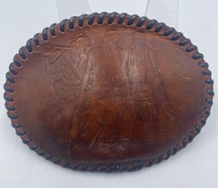 Vintage Military Soldiers Belt Buckle Leather Viet Nam Veterans Marines Army 60s