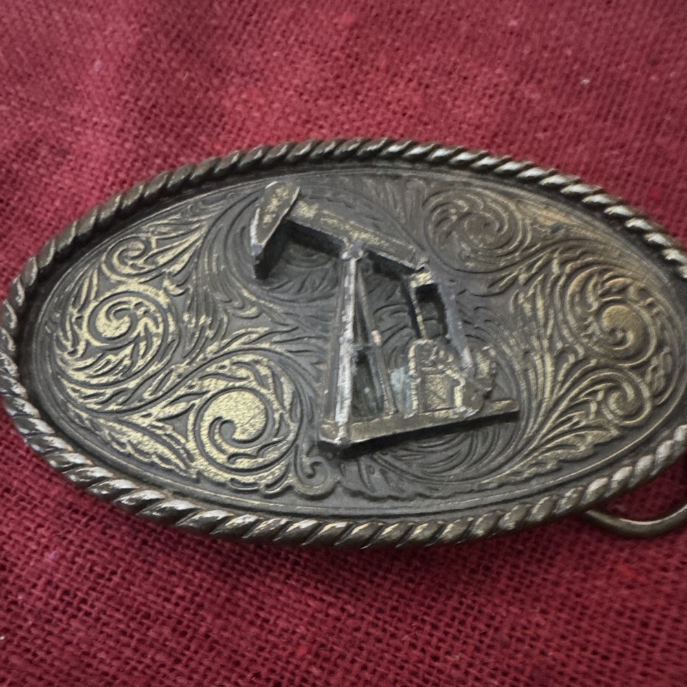 Vintage 1980 Great American Buckle Co. Oil Derrick Belt Buckle Serial #291