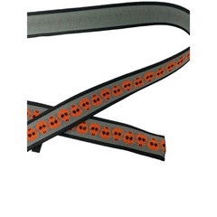 Chaco Webbing skull print belt One Size braided silver tone buckle gray orange