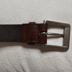 Elegant Dark Brown Leather Belt with Silver Buckle