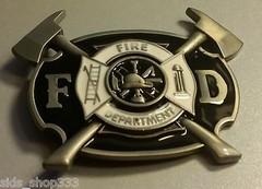 ♈ FIRE DEPARTMENT Belt Buckle ♈ Fire Dept Great gift.Classic style Axe ladder