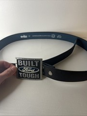 Ford Logo Built Tough Belt Buckle With Black VERA PELLE Leather XXL 43 – 45 Inch