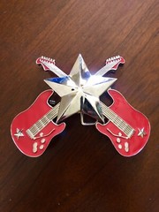 Red Guitar Rock Music Star With Bottle Opener Metal Unisex Men’s Belt Buckle
