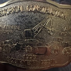 Historical Construction Equipment Show Belt Buckle Limited Edition Embossed 1998