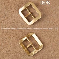 Octagonal Solid Brass Pin Belt Buckle For Men Women Leatherwork Craft DIY 4CM