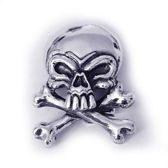 Skull with Crossed Bones Sterling Silver Belt Buckle