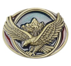 Flying Eagle Belt Buckle Western Cowboy Native American Motorcyclist (EG-02-G)