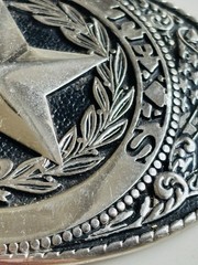 Vintage State Of Texas Belt Buckle 3.5” X 2.5”