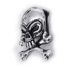Skull with Crossed Bones Sterling Silver Belt Buckle