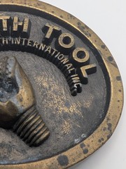 Vintage Smith Tool Belt Buckle Smith International Oil Gas Drill Bit Brass