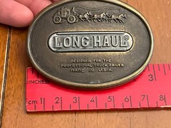 Vintage Long Haul Belt Buckle for Professional Truckers Made in U.S.A.