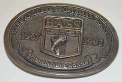 Bass Anglers Sportsman Society 25th Anniversary Belt Buckle 1967 to 1992