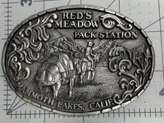 VTG PACIFIC BRASS AND BUCKLE “Red’s Meadow Pack Station” Mammoth Lakes, CA (B3)