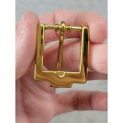 Vintage Gold Tone Rectangular Single Tongue Belt Buckle 1 Inch Width