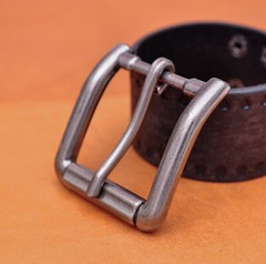 Antiqued Silver Single Prong Replacement Roller Belt Buckle Fits 40mm Belt Strap