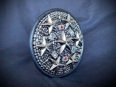 Star Command OOAK Futuristic Belt Buckle Assemblage Art Darren McNeese