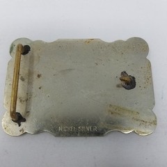 Vintage 1950s Western Wear Horse Saddle Belt Buckle Nickel Silver Bronze Stars