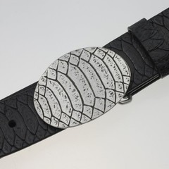 Croc Motif Belt Buckle Dark Silver – Masculine Statement Design