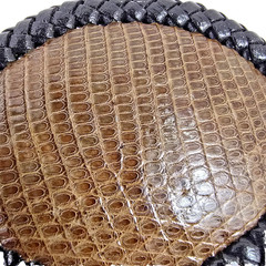 Lizard skin Belt Buckle Western Cowboy style HANDMADE NEW Authentic lite brown