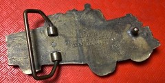 Cast Brass 1978 BARON BELT BUCKLE 6057 Antique FIRETRUCK PUMPER TRUCK ENGINE