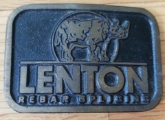 Vintage Lenton Rebar Splicing Dynabuckle Provo Utah Solid Brass Belt Buckle