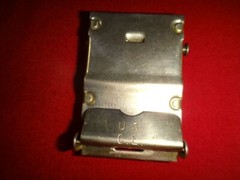 UNITED STATES OF AMERICA Flag Domed Emblem Brass Belt Buckle, Made In USA