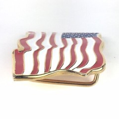 Belt Buckle American Flag USA Red White Blue Specialty House Of Creation
