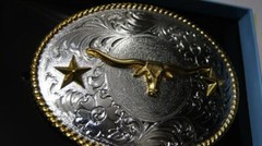M&F WESTERN Nocona Western Belt Buckle Oval Longhorn 3757013