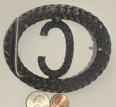 Vintage Metal Belt Buckle, Big Size, Nice Letter C, Initial C, Nice Western