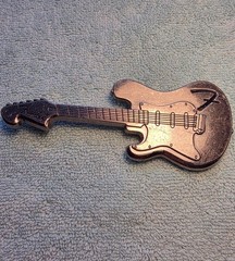 Vtg Classic 1980s Fender Stratocaster Guitar Belt Buckle – Gunmetal Gray – 5&Prime;x2&Prime;