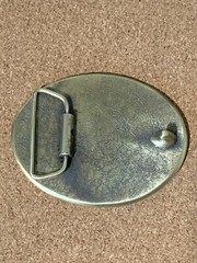 The Great Merle Haggard « Hag » Belt Buckle YELLOW BRASS Very Strong 3.5 inches