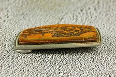 Bass Fishing vintage belt buckle western leather on metal Alumaline