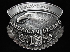 OE11126 *NOS* REALLY NICE **BUDWEISER AMERICAN LEGEND** BEER BELT BUCKLE