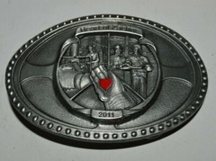 2011 Heart of Zachary Cape Canaveral Energy Center Award Red Heart Belt Buckle