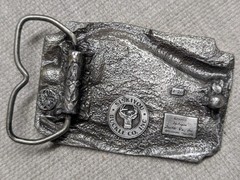 1980s vintage ALASKA belt buckle WESTERN pewter DEER where life if worth living