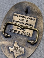 vintage ARIZONA belt buckle CREATIVE CASTINGS custom cast BRASS bronze WESTERN