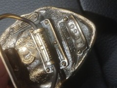 The Great American Belt Buckle Co 1982 Football Serialized solid Brass Enameled