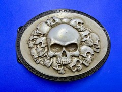Multiple Skull Head Biker Gothic Punk Vibe Plastic Belt Buckle by Novelty