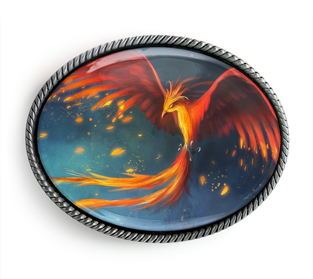 Phoenix Rising Belt Buckle – Greek Mythology Handmade Belt Buckle – 631
