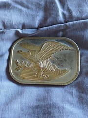 Mens Vintage Belt Buckle Flying Eagle Bird Metal 3.5&Prime; x 2.5&Prime;