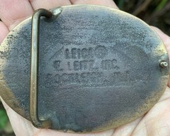 Vntg Leica Camera Belt Buckle Solid Brass 3×2 1/8” Leica Camera