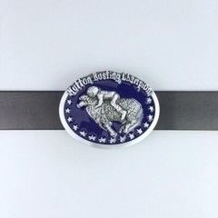 Vintage Blue Enamel Initial Mutton Busting Champion Belt Buckle also US Stock