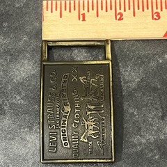 Levi Strauss Vintage Belt Buckle Brass Two Horse Logo Plaque Western Cowboy