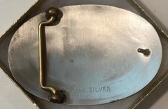 Vintage Metal Belt Buckle, German Silver and Brass, Bill, Billy, William, Nice