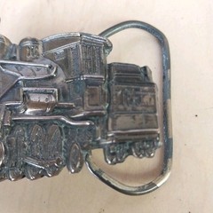 Train Engine Locomotive Belt Buckle Brass Great American Buckle Co Chicago 1981