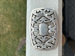 Baroque Filigree Belt Buckle – Antique Silver Finish