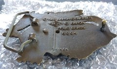 GREEN WINGED DRAGON WITH BABY DRAGONS SOLID BRASS BELT BUCKLE 1982 BARON BUCKLES