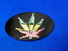 Cannabis Marijuana Pot Leaf Ganga Rasta Green Yellow Red Colors Belt Buckle