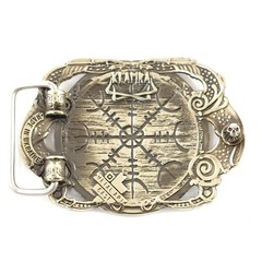 Helm of Awe german silver belt buckle, Viking Helm of Terror Scandinavian Pagan