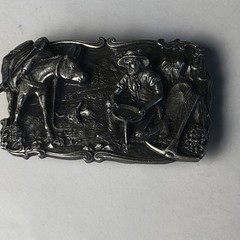 Vintage 1981 Gold Rush Mining Panning Siskiyou Arroyo 3D Metal Belt Buckle